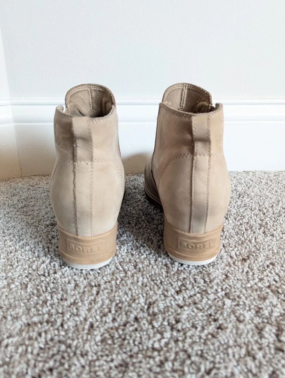Sorel Evie Pull On Booties - Canoe Sea Salt Tan sz 10
